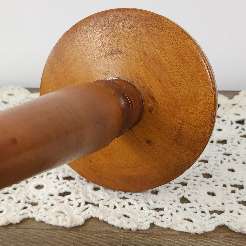 Vintage Turned Wood Candlestick‎ Holder